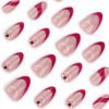 JP3552❄️ ​​​​ Crimson Frost French Tips: Winter-Ready Press On Nails with Red Glitter & Ice Diamonds (Waterproof Reusable)  🔥 ​​​​ Salon Secret Revealed: 30-Second Bourbon-Soaked Glam for Holiday Parties - Zero Chip Guarantee