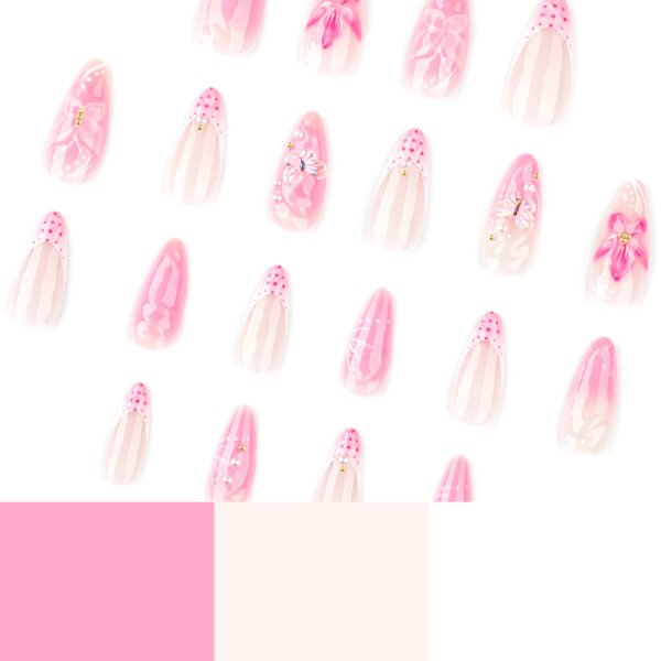 O1CN01HPS6yE2NGHyI2QHAh_!!4234819935-0-cib JP3875-Bloom Effortlessly: Spring-Ready Pink Short Nails with 3D Flowers (Reusable & Waterproof!)