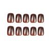JP2655-☕️ Get Cozy-Chic Nails in Minutes: Hazelnut French Cat Eye Press-Ons!