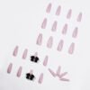 JP1060-Dreamy Lilac Ballet Bows Press-Ons: Salon-Length Luxury, Waterproof & Reusable For Elegant Rebels, Busy Dreamers & Balletcore Lovers – Perfect Nails in 90 Seconds!
