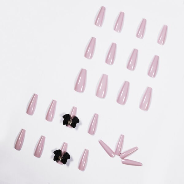 JP1060-Dreamy Lilac Ballet Bows Press-Ons: Salon-Length Luxury, Waterproof & Reusable For Elegant Rebels, Busy Dreamers & Balletcore Lovers – Perfect Nails in 90 Seconds!