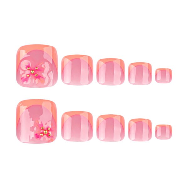 JP3813-Vibrant 3D Orange French Toenails: Salon-Grade Summer Pedicure in 5 Minutes​​  ​​Ditch Salon Chair Struggles​