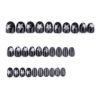 GN054-French reusable press on nails with star glitter, black cat eye short round – chic removable waterproof salon‑quality set