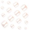 JP3705-​Barefoot Luxury: Reusable Pearl French Tip Toenails for Salon-Free Sophistication​