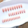 JL0684-Blushed Almond Press On Nails | Weightless 3D Blossom French Tips Reusable Short Almond Perfection – Waterproof & Salon-Grade
