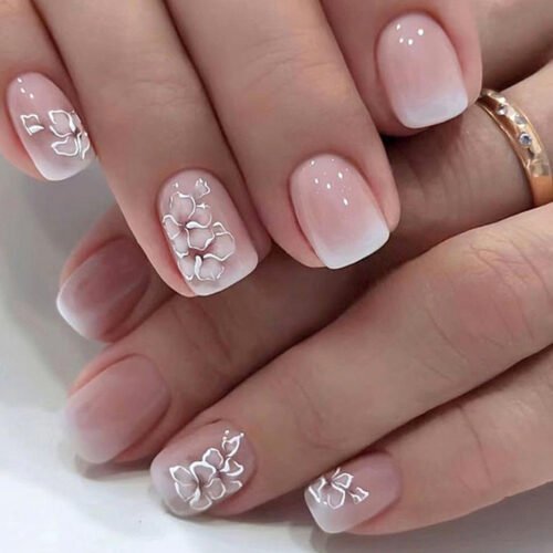 JP3828-Petal-Soft French Toes: Effortless Ombre Elegance in Minutes (Reusable + Waterproof) ​​Salon-Worthy Gradient Magic Without the Chair Jail​