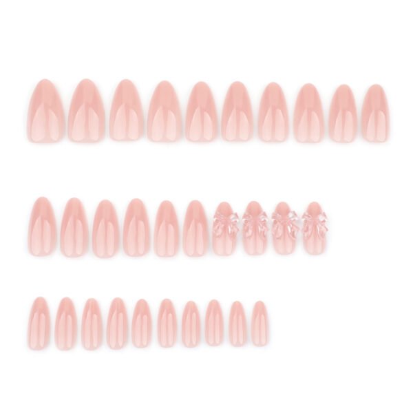O1CN01KAgUp72NGHvVzHK72_!!4234819935-0-cib JP3617-✨ Effortless Fairycore: Rosé Buttercup Almond Press-Ons (3D Ice Diamond Bows ✨ Reusable & Waterproof)