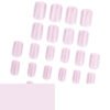 JP3547-✨ Pink Power Perfection: Minimalist Magic in Minutes! Square French Cat Eye Press-Ons
