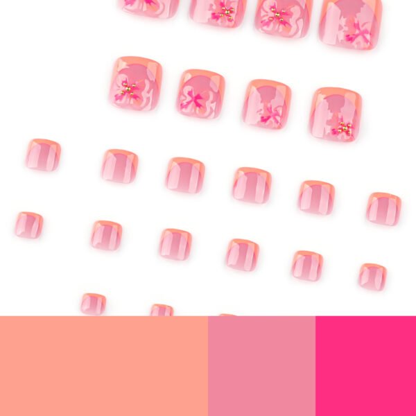 JP3813-Vibrant 3D Orange French Toenails: Salon-Grade Summer Pedicure in 5 Minutes​​  ​​Ditch Salon Chair Struggles​
