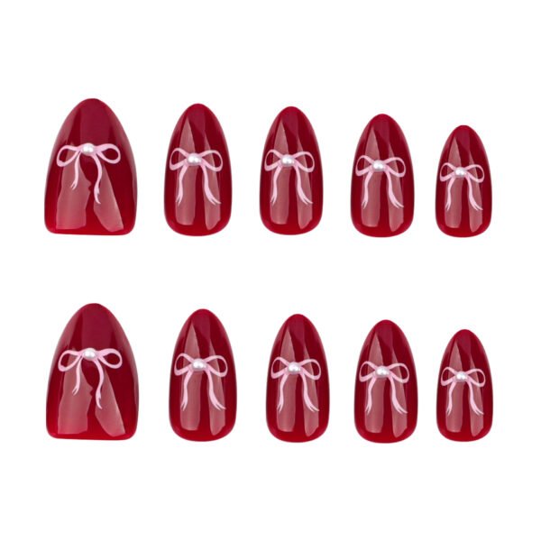 O1CN01KoN7qK2NGHvn1YBs0_!!4234819935-0-cib JP3639❤️ Valentine Armor Nails: Red French Tips with Silk Bows - Reusable Waterproof Kiss Resistant 💋 Your Secret Weapon Against Awkward Gifts & Dull Parties: 5-Minute Holiday Confidence Upgrade