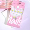JL0667-Azure Dream French Press On Nails | Weightless Tropical Florals Reusable Short Round Escapism – Saltwater & Sun Proof