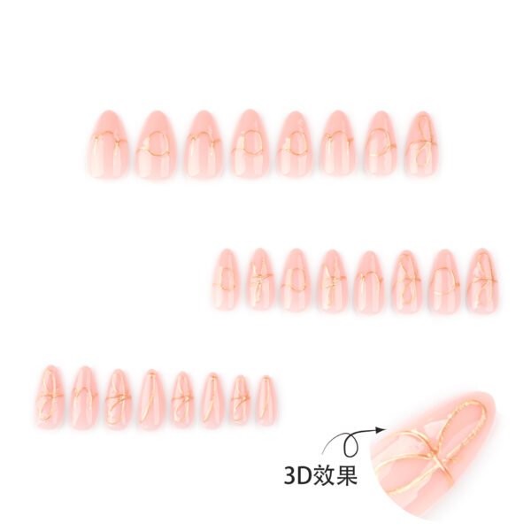 O1CN01L2r8cA2NGHxLlexRM_!!4234819935-0-cib JP3791-Gilded Whisper Almond Nails: Reusable Press-Ons with 3D Liquid Gold Bows