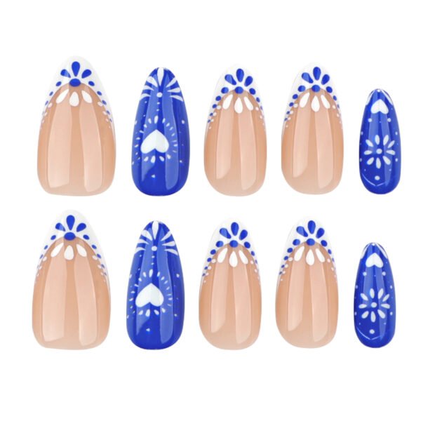 O1CN01L4zadd2NGHunHlDUZ_!!4234819935-0-cib JP3538-Bohemian Rhapsody Almond Nails | Ceramic Blue Hearts & Tribal French Tips | Waterproof Festival-Ready Press Ons Subtitle: Salon-Grade Artisan Nails That Survive Desert Sunsets & Ocean Depths