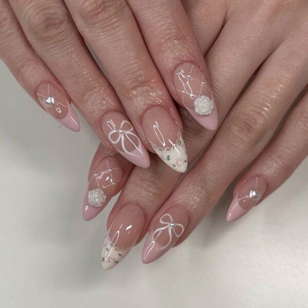 O1CN01L7vRdd2NGHy14aVuI_!!4234819935-0-cib JP3866-Blushing French Petals Press-Ons: 3D Camellias & Diamonds That Won’t Quit ✿ Salon sparkle in 7 mins, swim-proof for 14 days. Nail damage? Never heard of her.