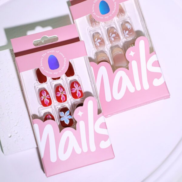 JL0676-Velvet Wine Press On Nails | 3D Rose Shorties Salon-Worthy Florals - Reusable & Kind to Nails
