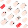 JP3653-Unapologetic Glam Press-Ons? Edgy French Zebra & Red Statement Nails (Waterproof & Reusable)