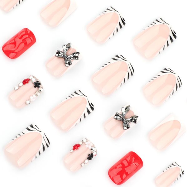 O1CN01Ll12Kn2NGHw0l16cn_!!4234819935-0-cib JP3653-Unapologetic Glam Press-Ons? Edgy French Zebra & Red Statement Nails (Waterproof & Reusable)