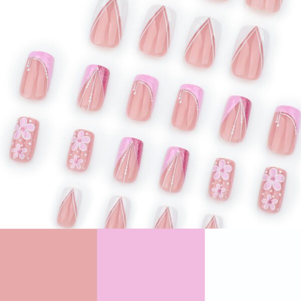 JP3771-Spring Awakening Nails: Reusable French Tips with Botanicals & Sculpted Edge​