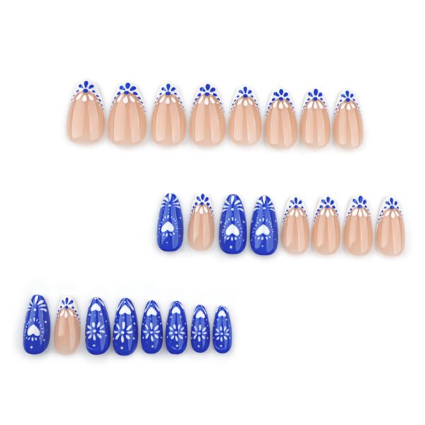 O1CN01MFWTsT2NGHumlZuTf_!!4234819935-0-cib JP3538-Bohemian Rhapsody Almond Nails | Ceramic Blue Hearts & Tribal French Tips | Waterproof Festival-Ready Press Ons Subtitle: Salon-Grade Artisan Nails That Survive Desert Sunsets & Ocean Depths