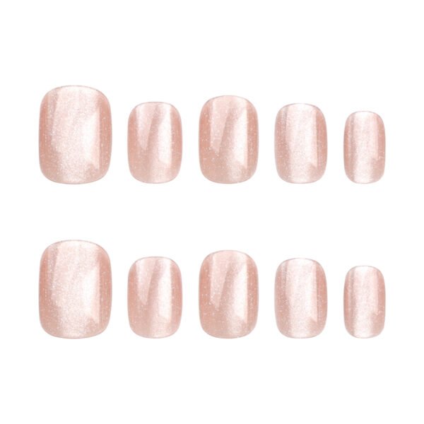 JP3269-Pink Perfection French Toes: Viral Cat Eye Glam in Minutes ✨ (Reusable, Short & Sweet!)​