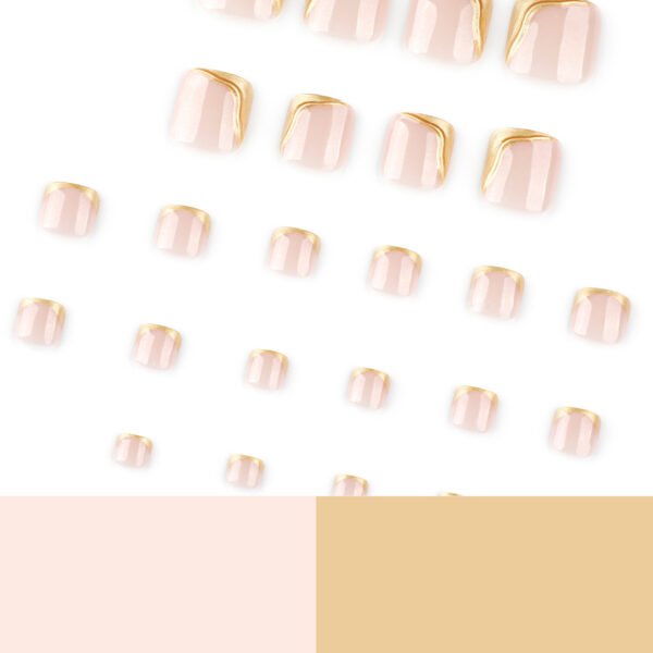 JP3812-Gilded French Toe Nails | 3D Gold Edge Luxury | Waterproof & Reusable ​​Step Into Liquid Gold: Salon-Grade Pedicures in 90 Seconds​