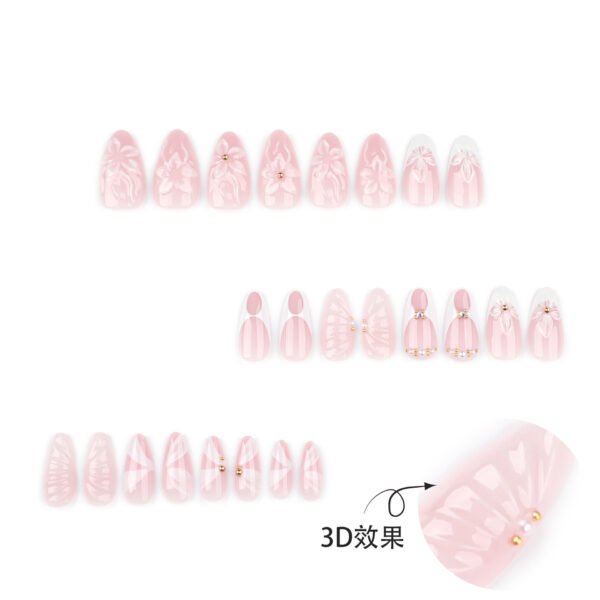 O1CN01Mivpyj2NGHyfP6Vwx_!!4234819935-0-cib JP3855-Salon-Grade French Press On Nails | Reusable 3D Flower Designs (Short Almond Shape)