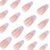 JP3634-Valentine’s French Tip Press Ons | Pearl Nude & Bow Reusable
