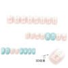 JP3945-Ethereal French Ombré Press-Ons with 3D Florals | Medium-Length Salon Nails​