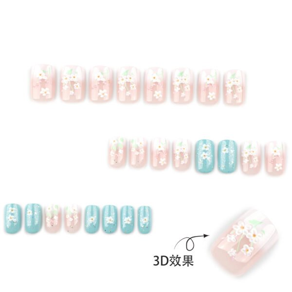 O1CN01NPBV6H2NGHz6Mf64o_!!4234819935-0-cib JP3945-Ethereal French Ombré Press-Ons with 3D Florals | Medium-Length Salon Nails
