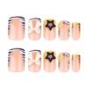 JP3656-Zebra French Press-On Nails | Reusable Animal Print Square Tips (Mid-Length)