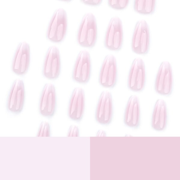 JP3568-Soft Blush Ombre Almond Press On Nails | Reusable French Fade Manicure (Waterproof)  ​​Subtitle:​​ Effortless Luxury for Everyday Elegance – Salon-Grade Ombre in 8 Minutes Flat ✨  ​​(Hero image showcasing nails in soft pink-to-white gradient on almond-shaped tips)​
