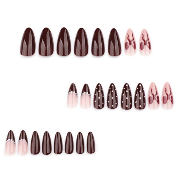 O1CN01NcusGA2NGHwkEZ1Wt_!!4234819935-0-cib JP3741-Pearl Mermaid Ballet Press-Ons: Luxe Short Almond French Nails with Bows | Reusable & Waterproof
