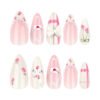 JP3915-Bonbon Brilliance Almonds: Strawberry Bow Press-Ons | Irresistible Parisian Sweetness ​​Salon Cuteness Crumbling? Your Joy Blooms in 9 Minutes.​