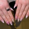 JP3844-Effortless French Almond Press-On Nails | 3D Water Waves & Ombré Tips | Reusable Salon Dupe ​​French Nails Reimagined: Salon Artistry Without the Chair Time​