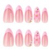 JP3925-Parisian Daydream Press-Ons: 3D Pearl Bloom French Almonds | Effortless Balletcore Luxury ​​Chained to Salon Chair Fluffiness? Escape in 8 Minutes.​