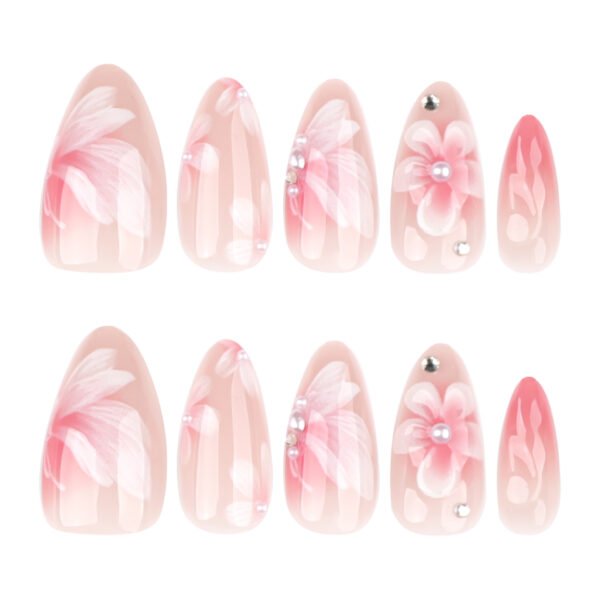 O1CN01OPPu0l2NGHyPrMoHp_!!4234819935-0-cib JP3882- Luxury Garden French Tips: Reusable 3D Flower Almond Press On Nails with Swarovski Accents (Waterproof) Salon-Defying Glam in 8 Minutes: Handcrafted Crystal & Daisies - Damage-Free 15+ Day Wear
