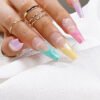 JP1123-Ultimate French Ballet Cloud Press-On Nails: Waterproof, Reusable & Rainbowed Perfection Unlock Effortless Elegance – Salon Results in 3 Minutes. Perfect for Dancers, Busy Queens & Dreamers