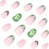 JP3837-Crisp Green French Press On Nails | Summer's Little Fresh Edit Reusable Short Round Mani in 60 Seconds – Pool-Proof Joy