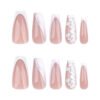 JP3686-Minimalist Edge French Tips: Reusable Snake Print Nails ✨ (Salon Chic, Zero Damage)