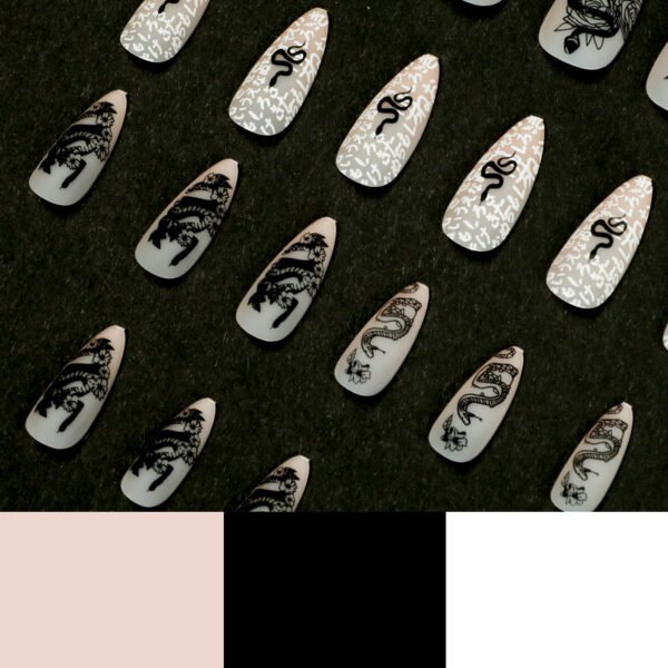 O1CN01P7B0Mj2NGHexnSDjC_!!4234819935-0-cib JP1585-Forbidden Florals: Reusable Noir French Stiletto Press-Ons | Venomous Elegance, Zero Salon Chains