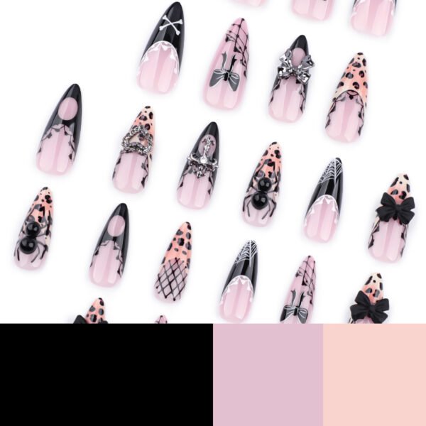 O1CN01PJtVpl2NGHvl9EkRf_!!4234819935-0-cib JP3611-Reusable Gothic French Press On Nails: Y2K Spiders, 3D Bows & Leopard Glam – Revolutionize Your Nail Game (Perfect for Expressing Your Dark Glam Mood!)