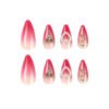 JP2414-🌹 Velvet Rouge French Almond Nails: Gold Roses, Pearl Hearts ✨ Reusable & Waterproof - Timeless Passion at Your Fingertips​​  (For Romantics Who Refuse to Choose Between Drama & Delicacy)