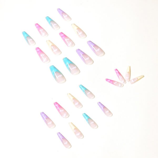 JP1123-Ultimate French Ballet Cloud Press-On Nails: Waterproof, Reusable & Rainbowed Perfection Unlock Effortless Elegance – Salon Results in 3 Minutes. Perfect for Dancers, Busy Queens & Dreamers