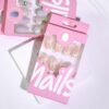 JL0681-Chic French Ballet Press-Ons with 3D Bows & Cat-Eye Shine | Reusable Salon Nails at Home