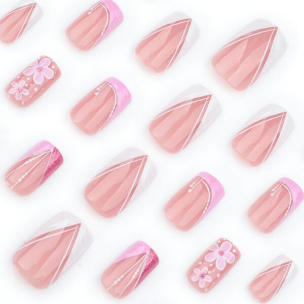 JP3771-Spring Awakening Nails: Reusable French Tips with Botanicals & Sculpted Edge​