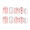 JL0683-Instantly Polished: Short Square Polka Dot & Cat Eye Nails with Glitter Bows (Reusable & Waterproof)
