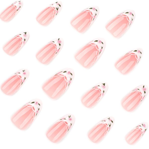 O1CN01QZ6PMc2NGHygCm4tD_!!4234819935-0-cib JP3914-Botanical French Press Ons | Dainty White Floral Almond Shorties (Reusable & Waterproof)