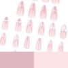 JP3275-Blushing French Almond Nails | Pearl & Pink Bow Press Ons - Sweetheart Reusable Manicure (Waterproof)​​  ​​Subtitle:​​ Your Instant Pretty-Girl Aesthetic ✨ - 8 Min Salon-Grade Cuteness Without Appointment Jail!  (Hero image: Soft-focus shot of nails on hands holding pastel macarons/strawberry)