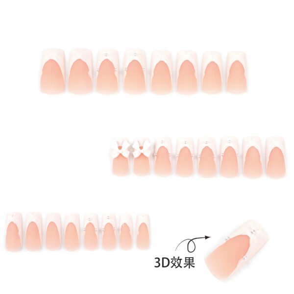 O1CN01Qnm1Ld2NGHyA3o9oG_!!4234819935-0-cib JP3890-Matte French Press On Nails | 3D Flower & Bow French Tips Reusable Mid-Length Square Nails - Waterproof Artisan Details