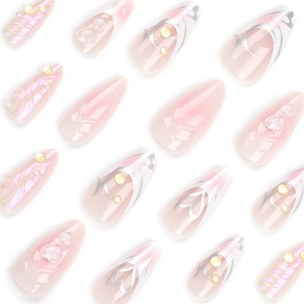 O1CN01RAS71q2NGHpULDBmN_!!4234819935-0-cib JP2950🍑 Peach Mermaid Kisses: 3D Heart & Caviar Bead French Press Ons (Salon Smasher) - Waterproof & Reusable 💖 TikTok’s Obsession: 2-Minute Underwater Fairycore for Pool Parties & Summer Flings